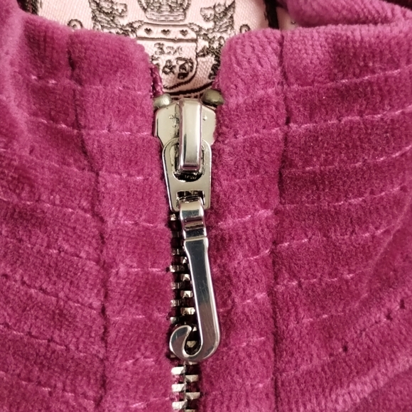 Vtg Juicy Couture USA Velour Jacket Zip L 2010 Burgundy NWT - Picture 4 of 12